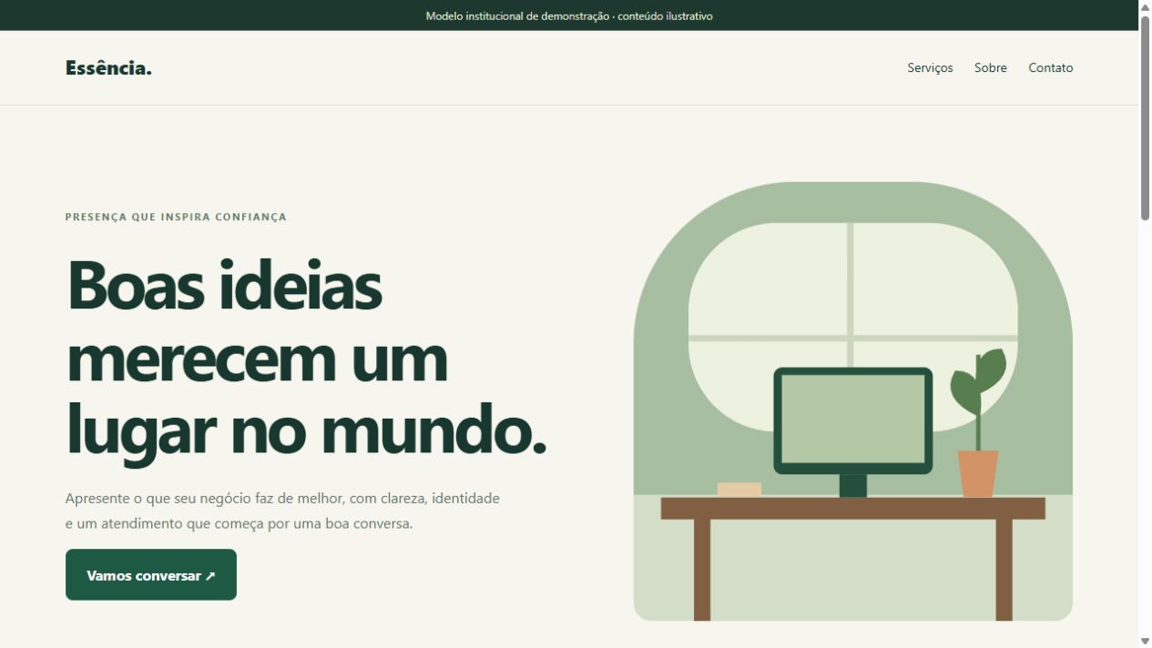 Captura real do site Seu negócio, sua identidade